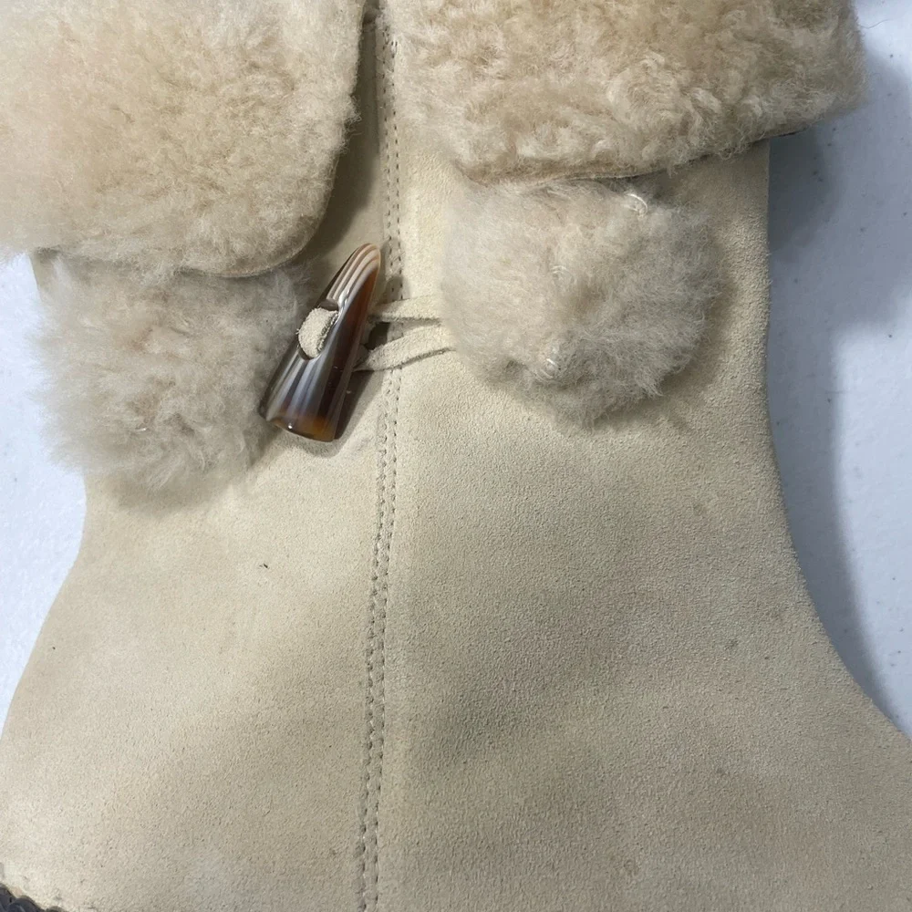 Coldwater Creek Beige Shearling Winter Boots SB-